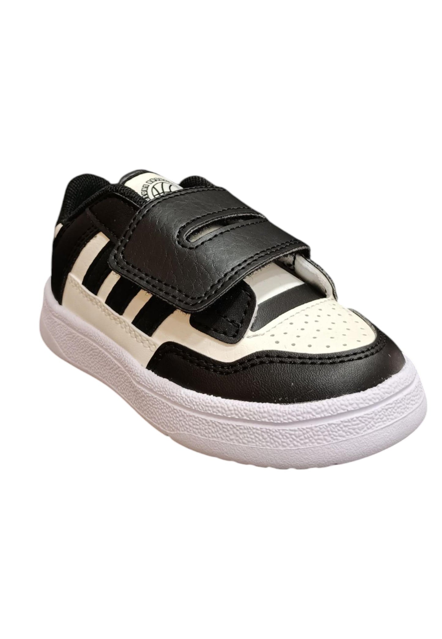 Adidas Rapid Court 3 Sneakers Bambino Bianco Nero - Scarpe Ginnastica Velcro