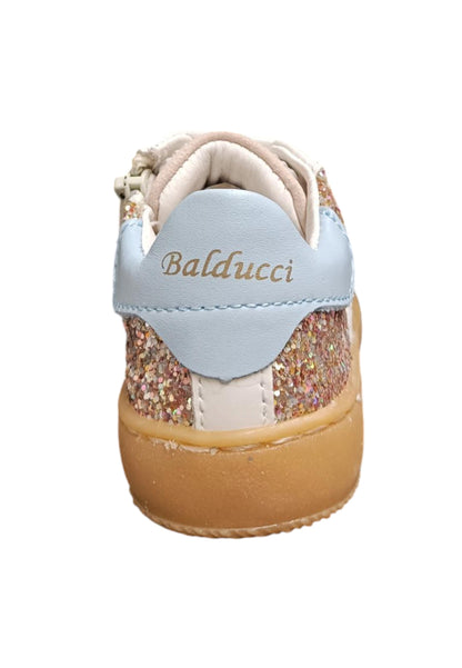 Scarpe sneakers Bambine e ragazze balducci lymn  grigio-bianco-celeste-multicolor-beige laccio e zip laterale