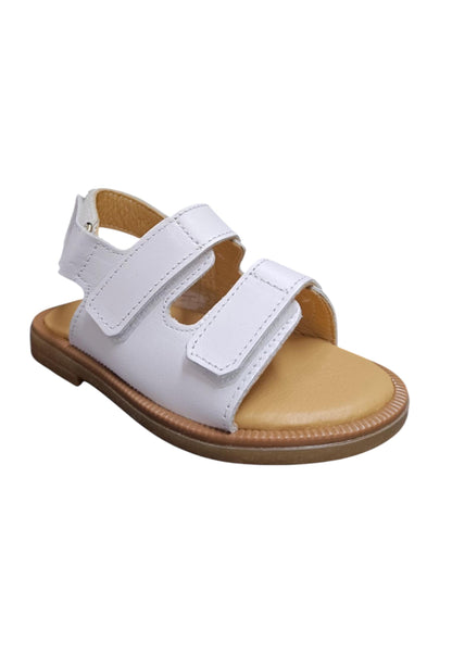 Sandalo bambino Platis Open Classic bianco pelle - Sandalo da passeggio con velcro