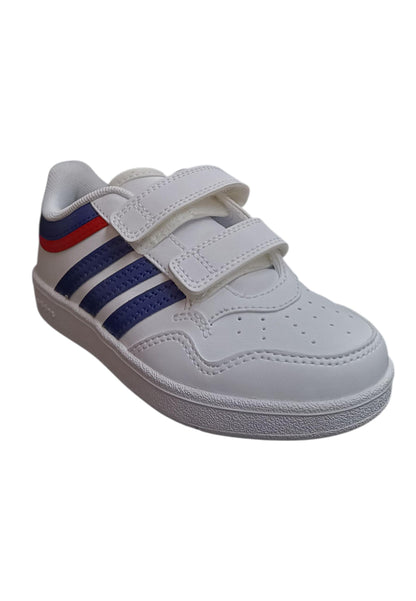 Adidas Hoops Sneakers Bambino Bianco Blu Rosso - Scarpe Ginnastica Velcro