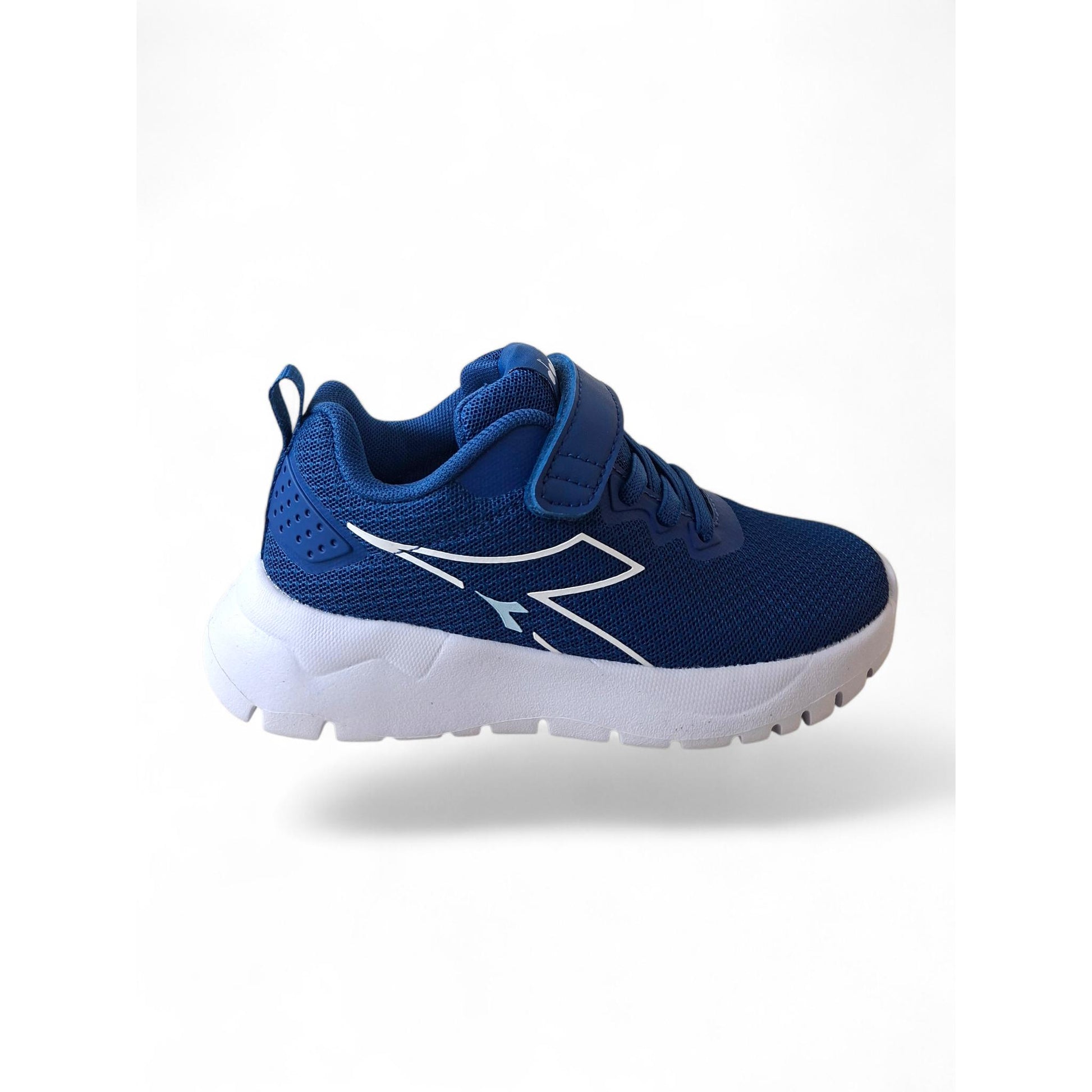 Diadora-Evo-Run-101.182001-sneakers-bambino-blu-bianco-velcro-laccio-elastico-Scarpetteria-Gica-Trani
