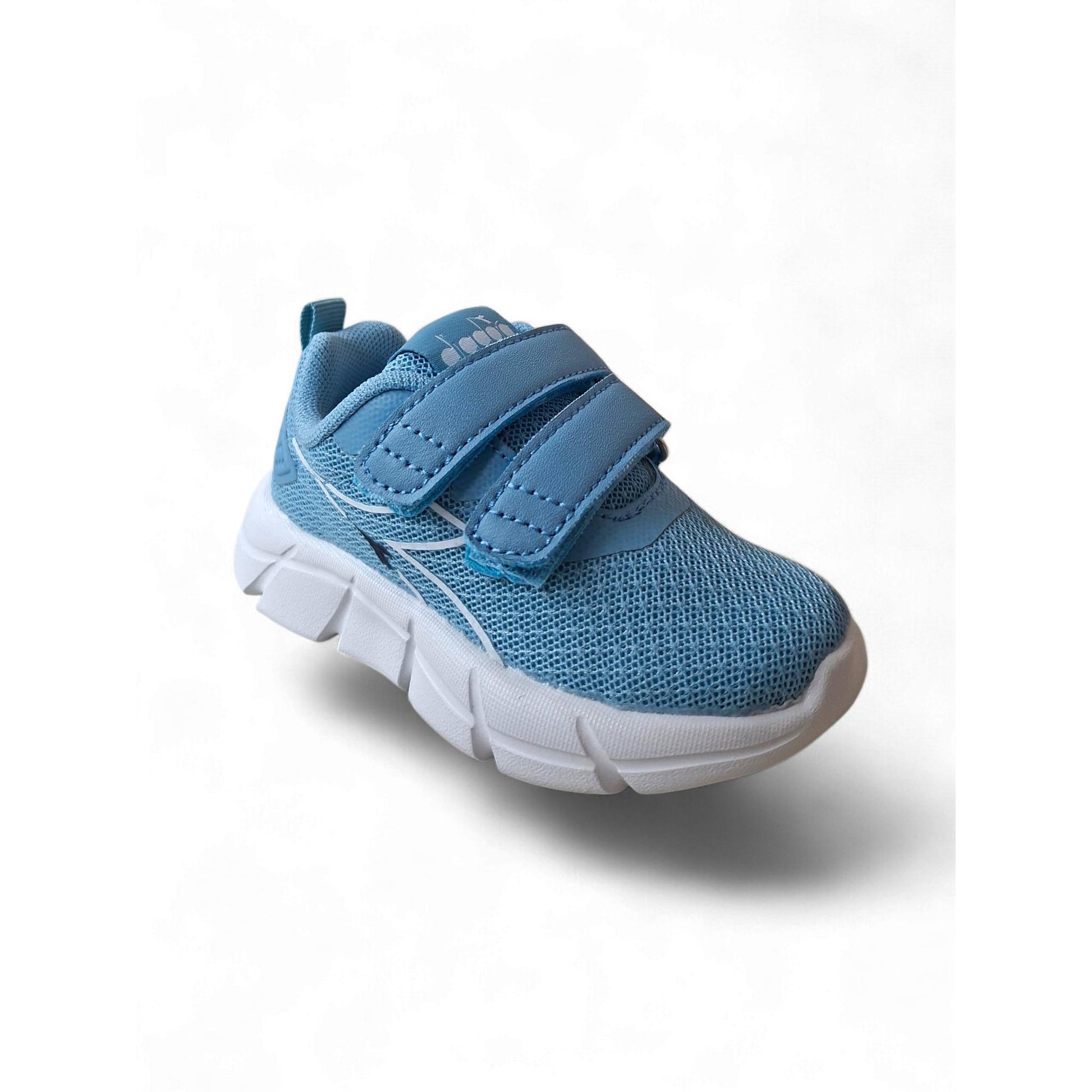 scarpe-asilo-bambino-Diadora-Evo-Run-celeste-bianco-velcro-taglie-20-27-Scarpetteria-Gica-Trani
