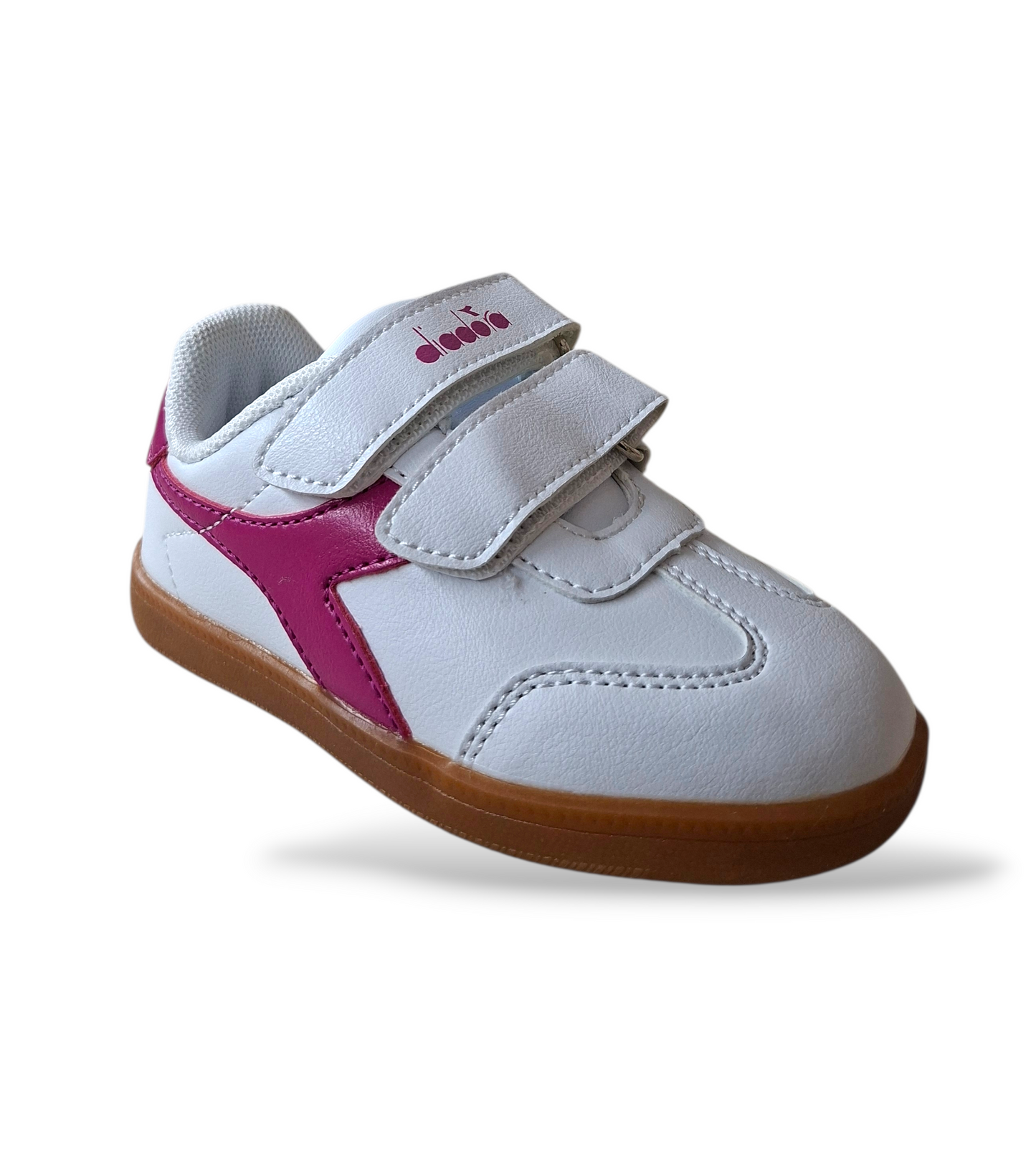 scarpe-palestra-bambina-piccola-Diadora-Kyoto-bianco-fucsia-velcro-taglie-20-27-Scarpetteria-Gica-Trani
