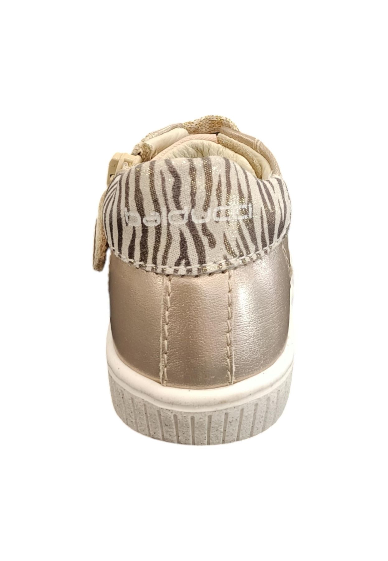 Scarpe sneakers bambina balducci 3813  platino-nero-fucsia laccio e zip laterale