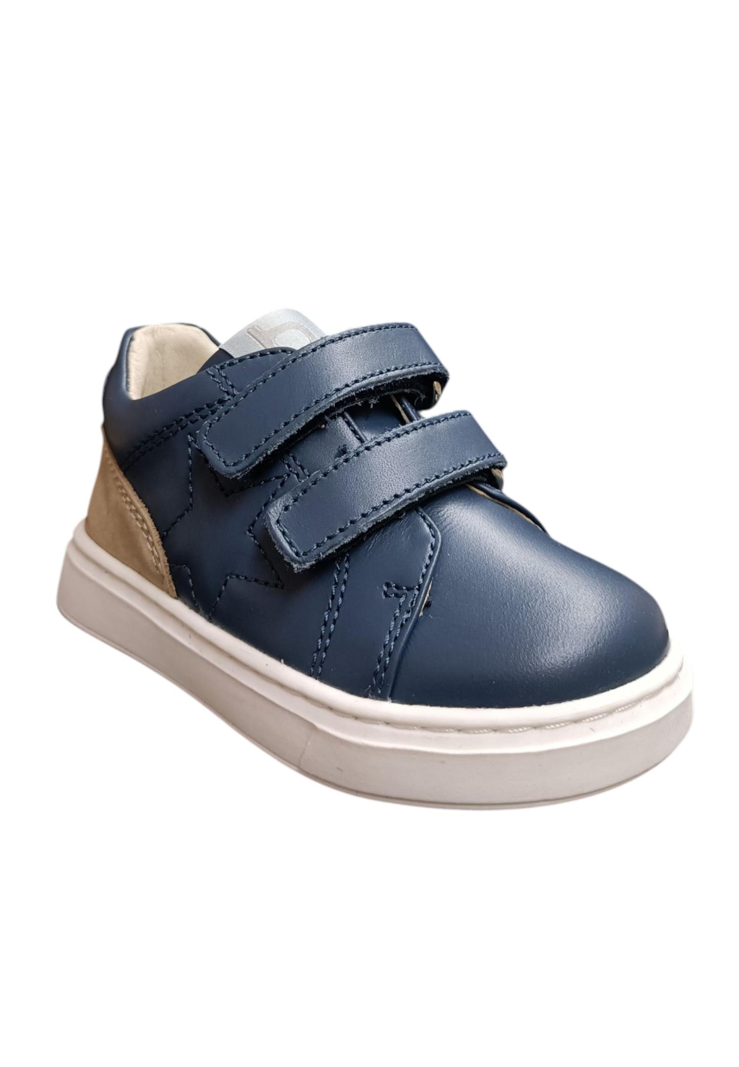 Sneakers primi passi bambino Balducci Cita blu bianco pelle - Freschezza sportiva con chiusura velcro