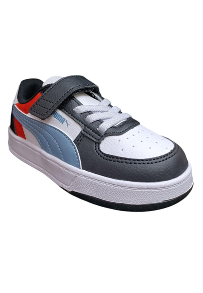 Scarpe sneakers Bambini e ragazzi PUMA CAVEN  nero-arancione-celeste laccio elastico e velcro