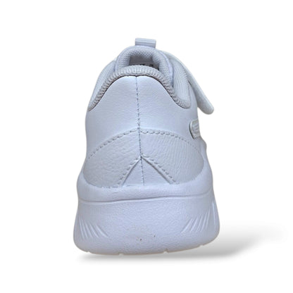Sneakers Puma Flex Focus bianche in pelle con velcro, taglie 20-35