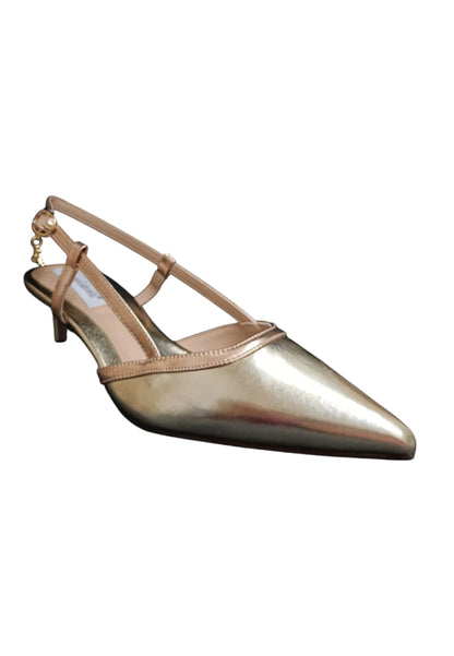 Décolleté donna Nazareno Gabrieli platino pelle - Eleganza luminosa con fibbia