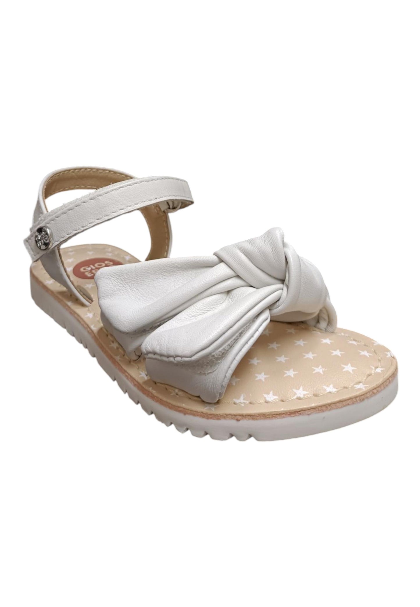 Sandalo bambina Gioseppo Wareham bianco pelle velcro comfort elegance