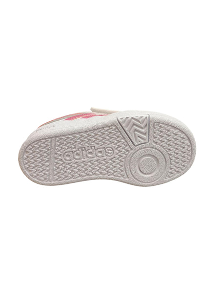 Sneakers bambina Adidas Hoops bianco rosa pelle - Dolcezza sportiva con velcro