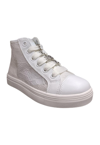 Scarpe sneakers Bambine e ragazze ferrè BUTTER  bianco laccio e zip laterale
