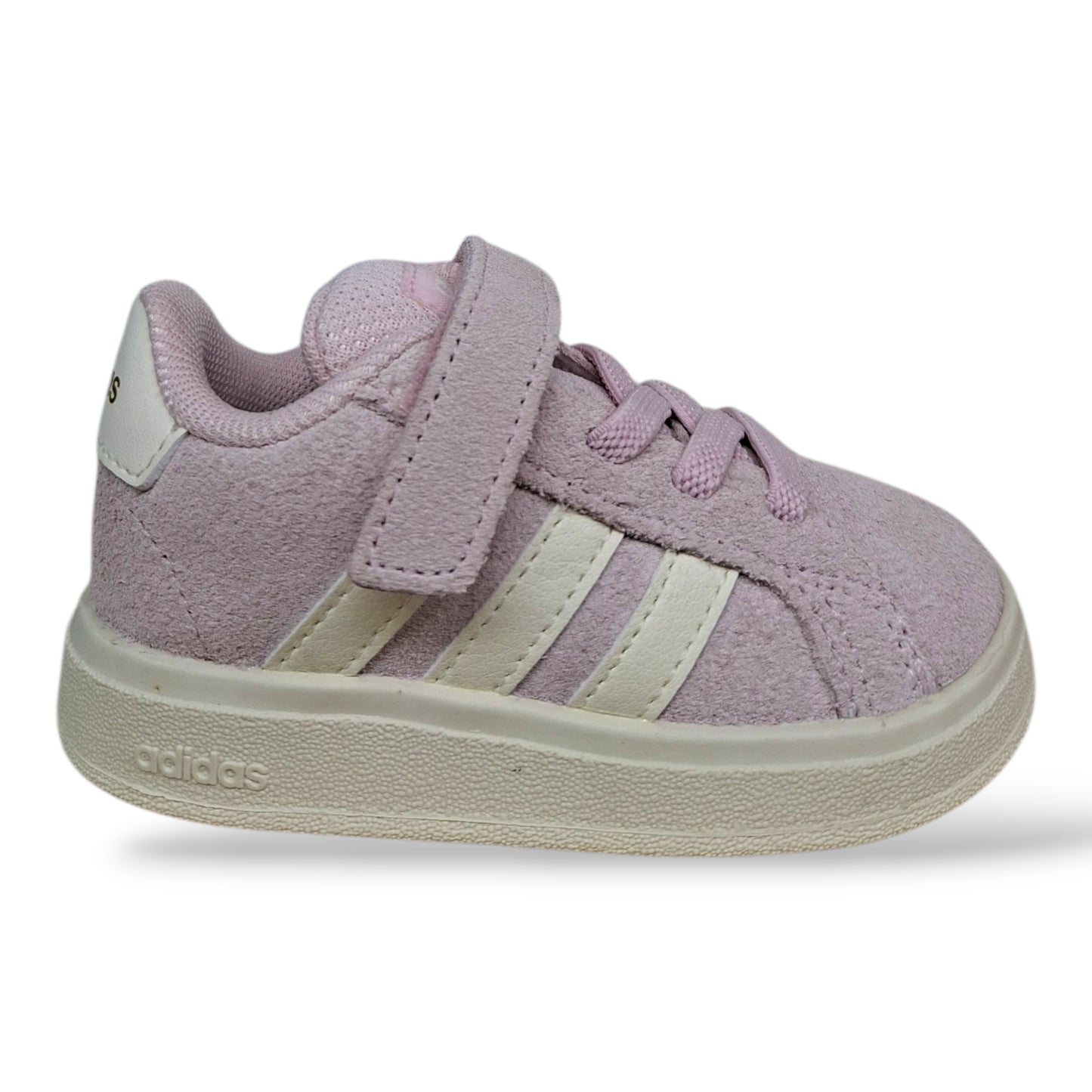 Scarpe sneakers Bambini e ragazzi adidas GRAND COURT JR0781-JH6181 rosa-bianco laccio elastico e velcro