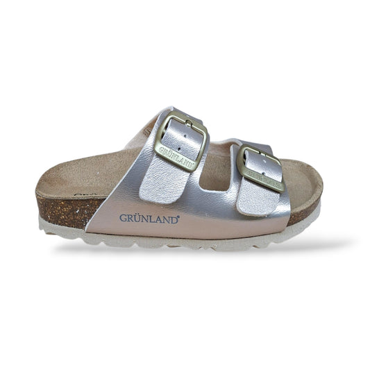 Ciabatta Bio Sughero Bambine e Ragazze Grunland Junior Luce Sabbia – Sottopiede Sughero EVA