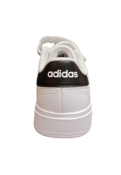 Scarpe sneakers Bambini e ragazzi adidas GRAND COURT  bianco-nero laccio elastico e velcro