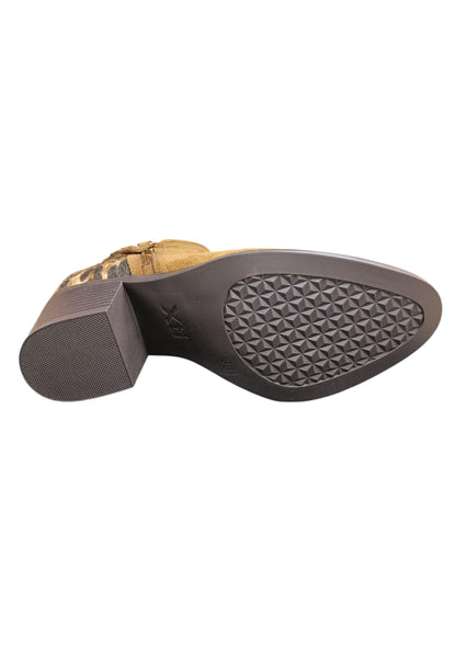 Stivaletti donna XTI camel maculato suede - Stile urban con zip laterale
