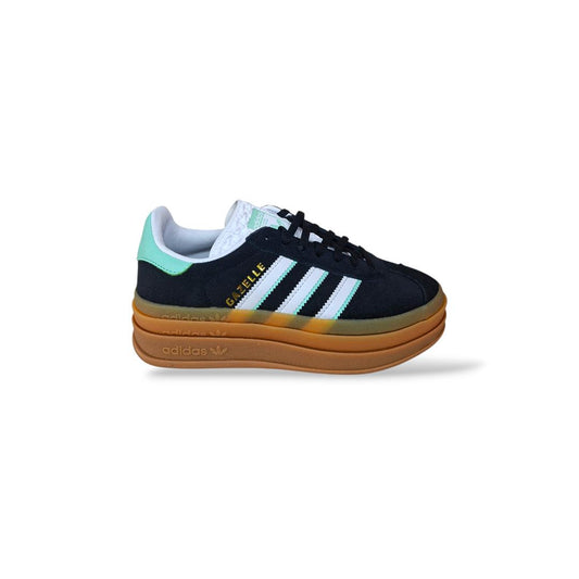 Scarpe sneakers Bambine e ragazze adidas GAZZELLE bold j IH6456 nero-celeste-beige laccio