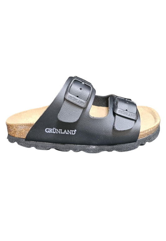 Scarpe ciabatta Bambini e ragazzi Grunland Junior 3090  NERO fibia