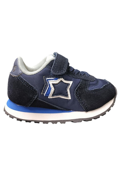 Scarpe sneakers Unisex bambini Atlantic Stars BEN  blue-azzurro-bianco laccio elastico e velcro