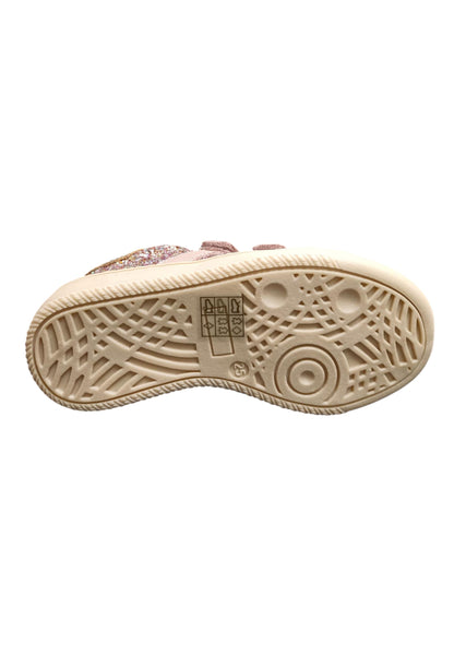 Sneakers bambina Balducci Lynn cipria glitter multicolor oro pelle - Magia scintillante con zip