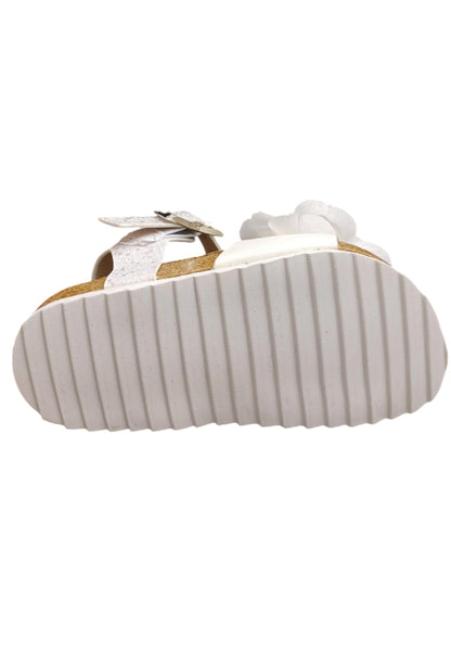 Sandali bambina Gaelle Birk bianco pelle glitter