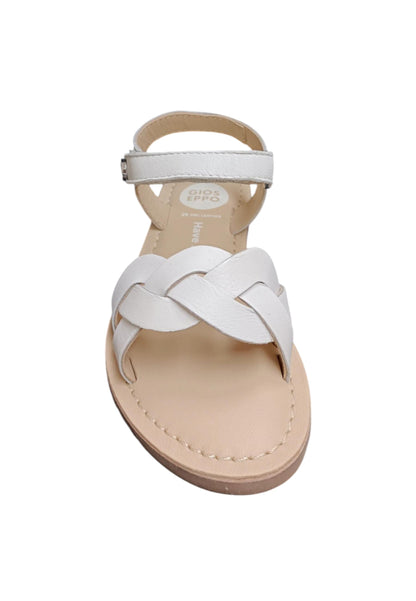 Sandalo bambina Gioseppo Rowley bianco pelle velcro comfort elegance