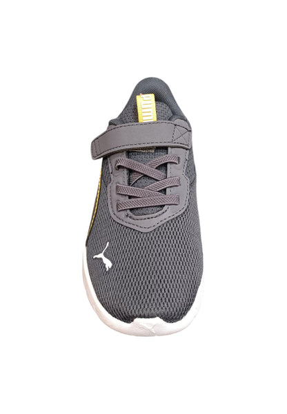 Scarpe sneakers Bambini e ragazzi PUMA flexfocus  grigio-giallo laccio elastico e velcro