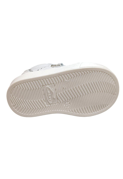 Scarpe sneakers Bambine balducci cita  bianco-argento laccio e zip laterale