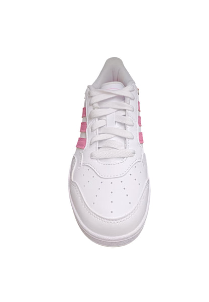 sarpe sneakers Bambine e ragazze adidas hoops  bianco-rosa laccio