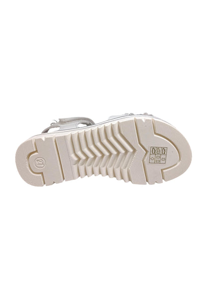 Sandalo bambina Balducci Grig bianco pelle - Sandalo da passeggio con velcro