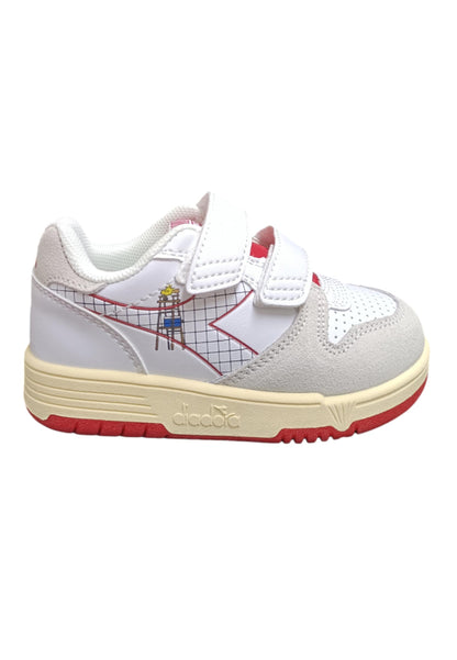 Scarpe sneakers Bambine e ragazze Diadora RAPTOR  bianco-rosso velcro