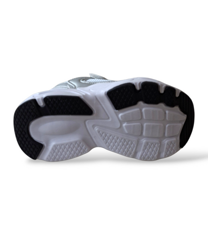 Diadora Alley – Sneakers Bambino Grigio Metal Bianco | Scamosciato e Velcro | Taglie 28-35