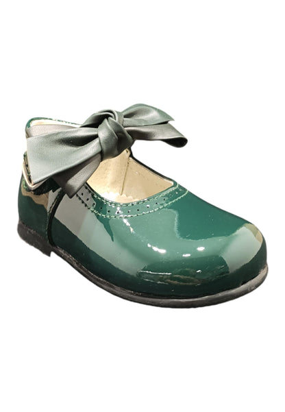 Ballerina primi passi Panyno B1528 verdone vernice fibbia fiocco estraibile