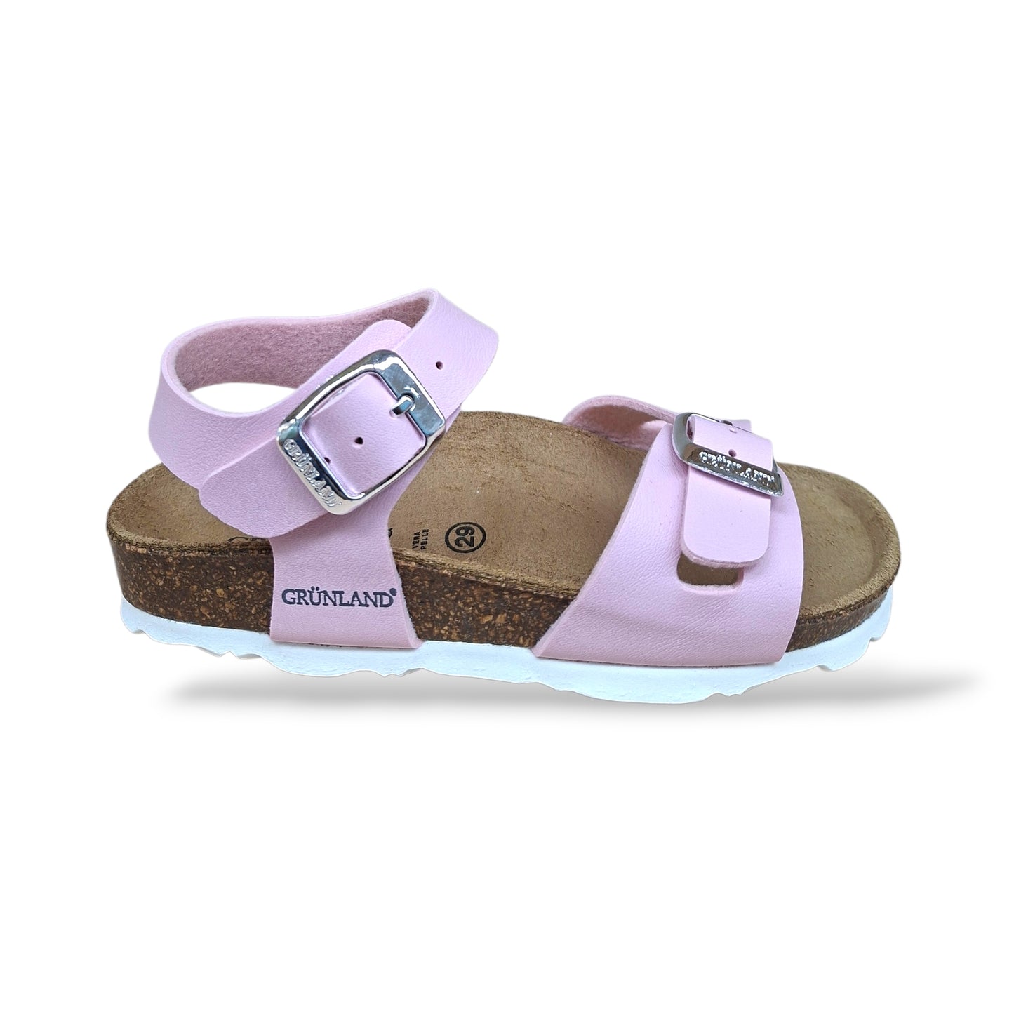 Sandalo Bio Sughero Bambine e Ragazze Grunland Junior Luce Rosa – Fibia Sottopiede Sughero EVA