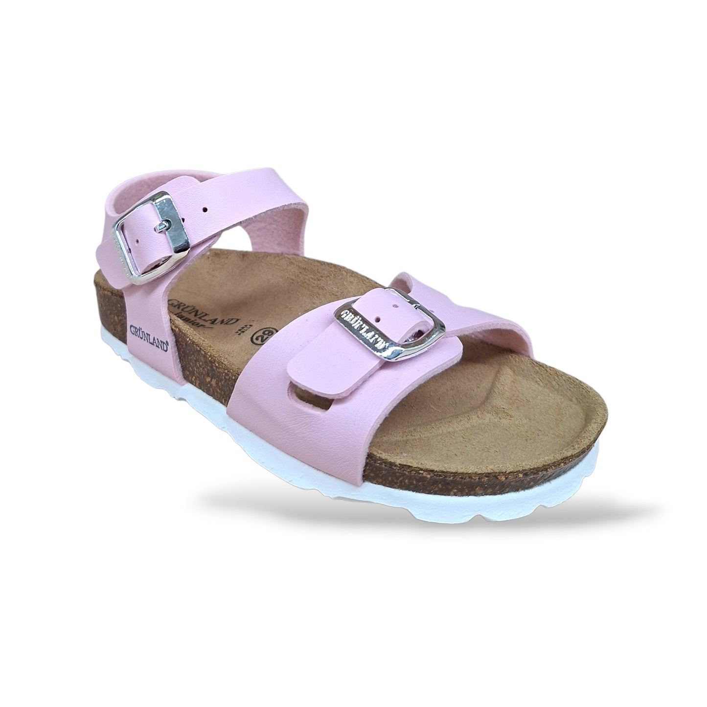 Sandalo Bio Sughero Bambine e Ragazze Grunland Junior Luce Rosa – Fibia Sottopiede Sughero EVA