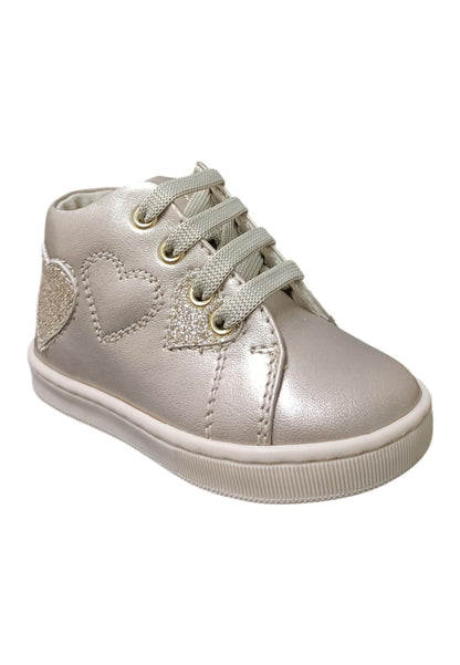 Scarpe sneakers bambina balducci cita  champagne-oro laccio e zip laterale