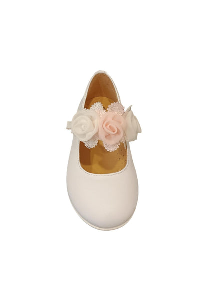 Ballerina bambina Platis P2384 bianco multicolore pelle fibbia elegance style