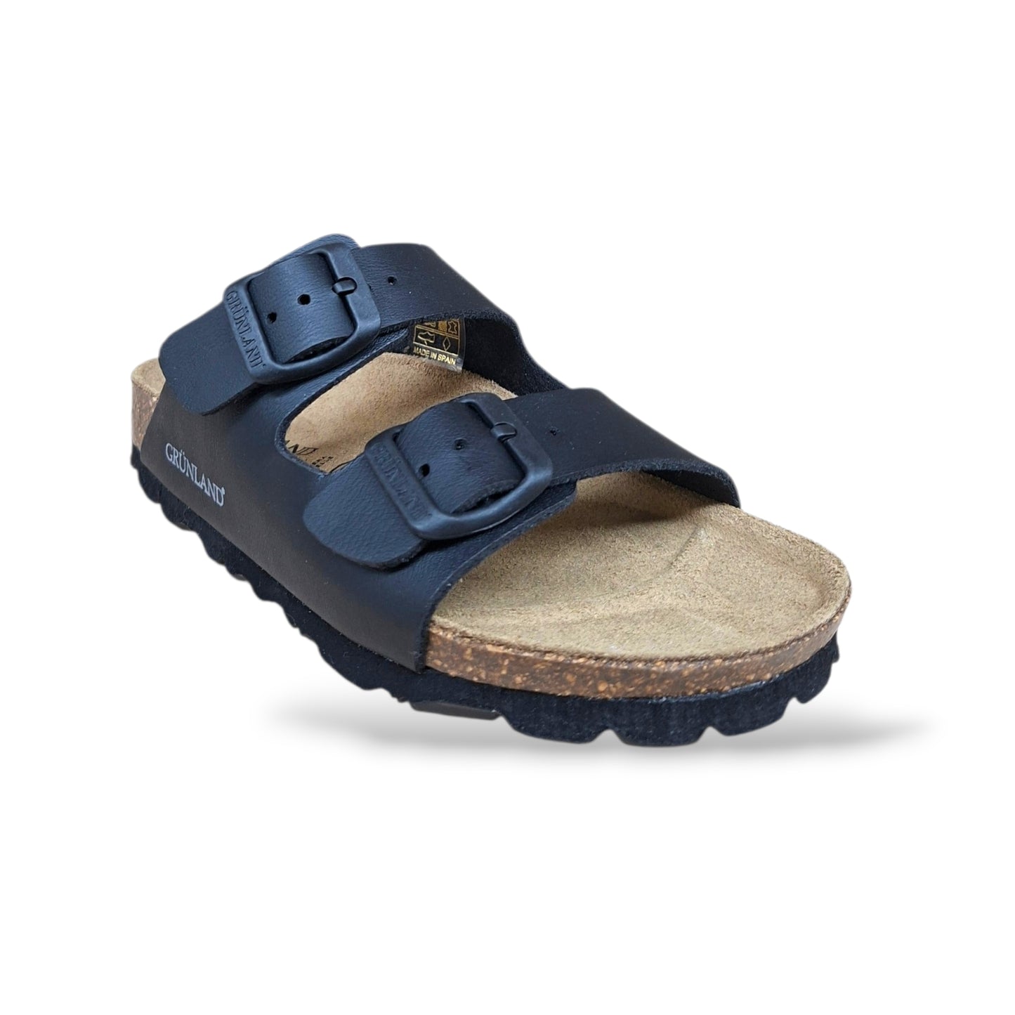 Ciabatta Bio Sughero Bambini e Ragazzi Grunland Junior Luce Nero – Sottopiede Sughero EVA