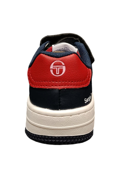 Scarpe snekears Unisex bambino Sergio Tacchini ROMA  bianco-blue-rosso laccio elastico e velcro