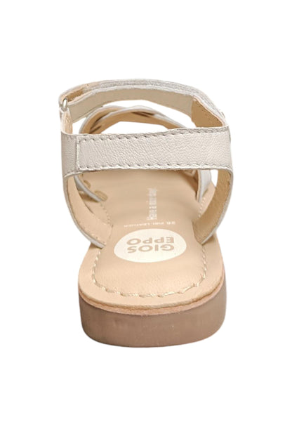 Sandalo bambina Gioseppo Rowley bianco pelle velcro comfort elegance