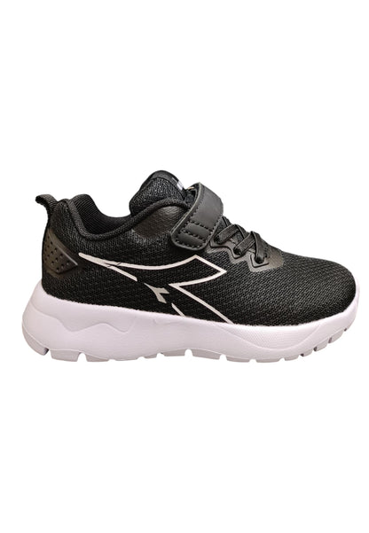 Scarpe sneakers Bambini e ragazzi Diadora evo run  nero-bianco laccio elastico e velcro