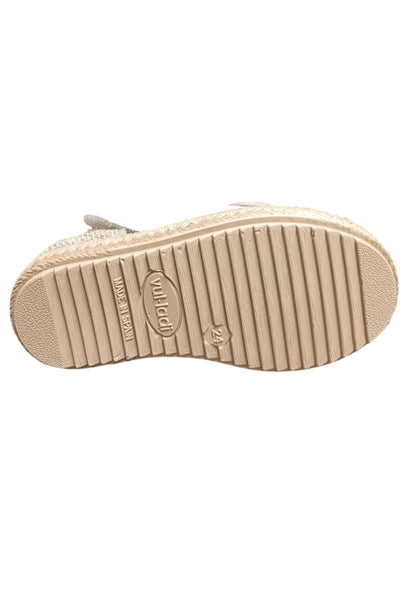 Espadrillas bambina Vul-Ladi Carla beige rosa tela velcro summer style