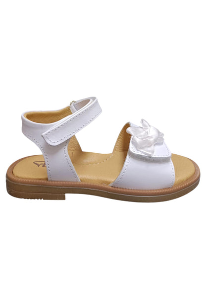 Sandalo bambina Platis Open Classic bianco pelle - Sandalo da passeggio con velcro