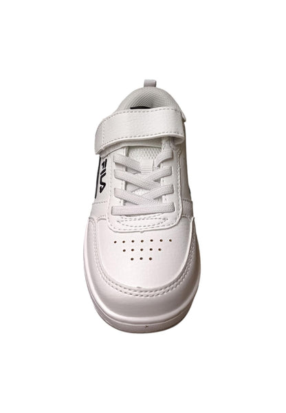 Scarpe sneakers Unisex bambini fila REGA  bianco-nero-celeste-grigio laccio elastico e velcro