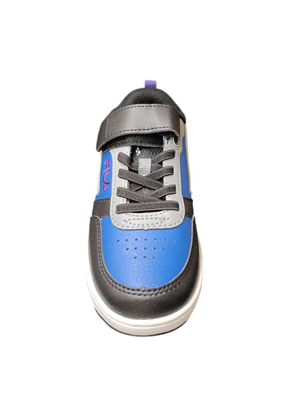 Scarpe sneakers Unisex bambini fila REGA  bianco-nero-celeste-grigio laccio elastico e velcro