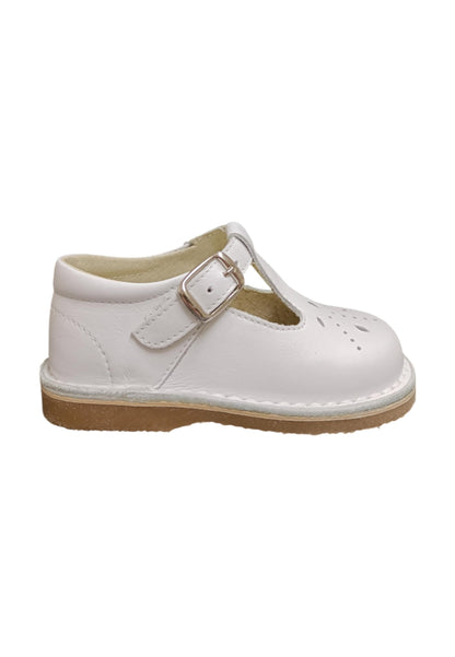 Scarpe occhi di bue-semiaperto Bambini panyno B2805  bianco fibia