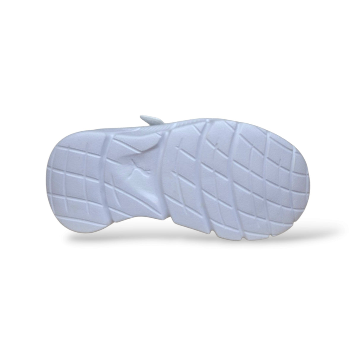 Sneakers Puma Flex Focus bianche in pelle con velcro, taglie 20-35