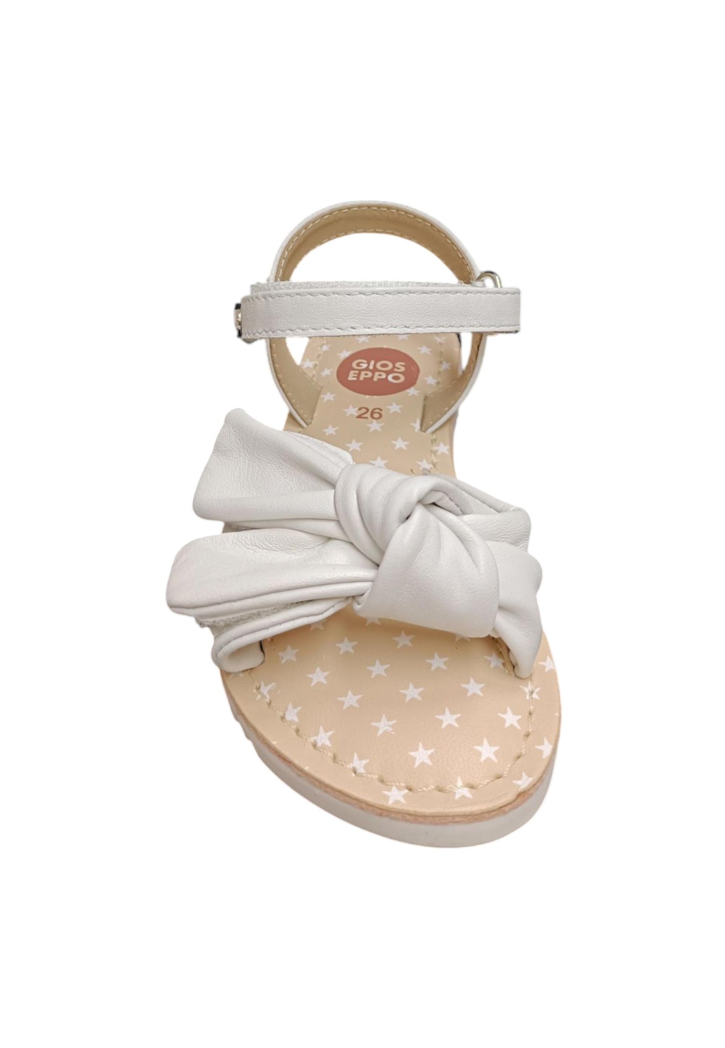 Sandalo bambina Gioseppo Wareham bianco pelle velcro comfort elegance
