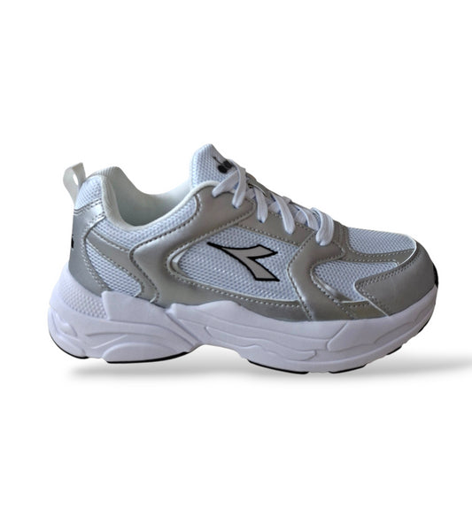 Scarpe sneakers Bambini e ragazzi Diadora ALLEY grigio-metal-bianco laccio