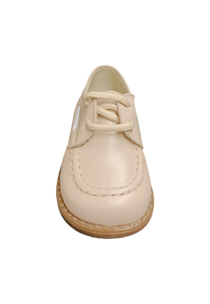 Scarpe inglesino Bambini panyno B3622  beige-bianco laccio