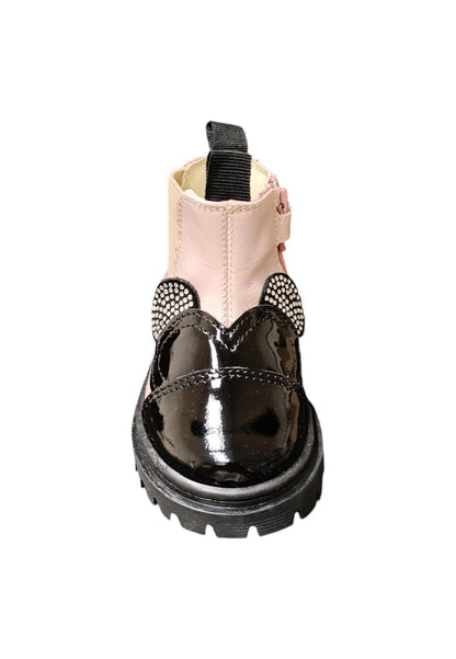 Stivaletti bambina Balducci Matrix nero rosa pelle - Primi passi Made in Italy